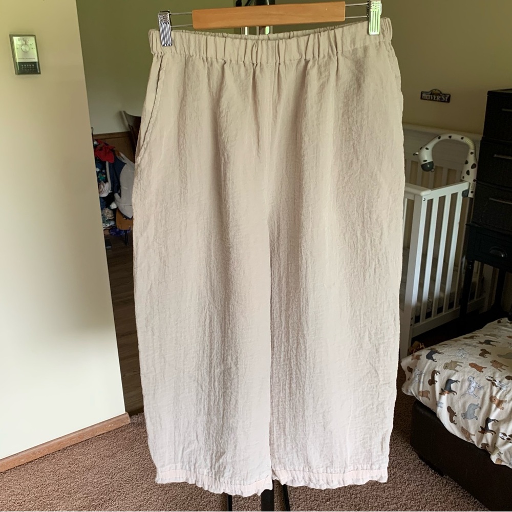 Eleven Stitch Design 110 Travel Crinkle Wide Leg Cropped Pants